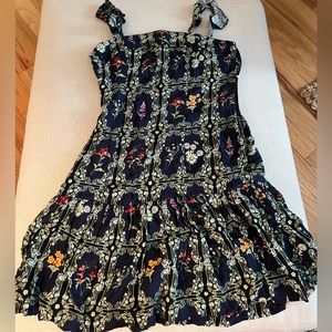 Women's Floral Tile Print Flutter Sleeve Mini Dress - Agua Bendita x Target